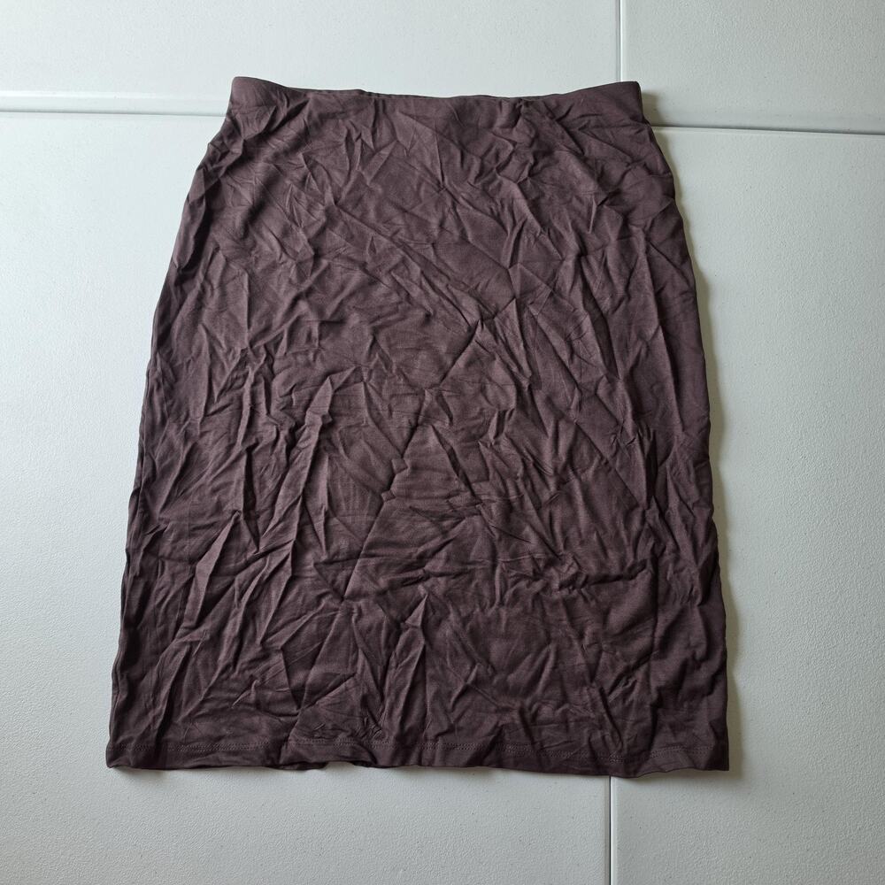 SKIMS Brown Skirt Womens Medium Modal Jersey Stretch Pencil Knee Length Pull On
